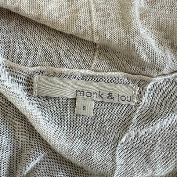 2/$20🛍PLENTY Monk & Lou Lightweight Beige Open Cardigan Sweater with Pockets - Picture 3 of 13